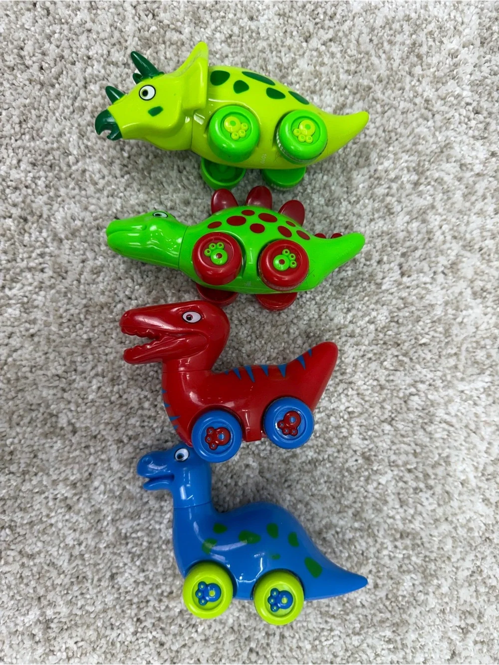 3 Bees & Me Dinosaur Car Toys Brontosaurus T-Rex Triceratops Stegosaurus Cars